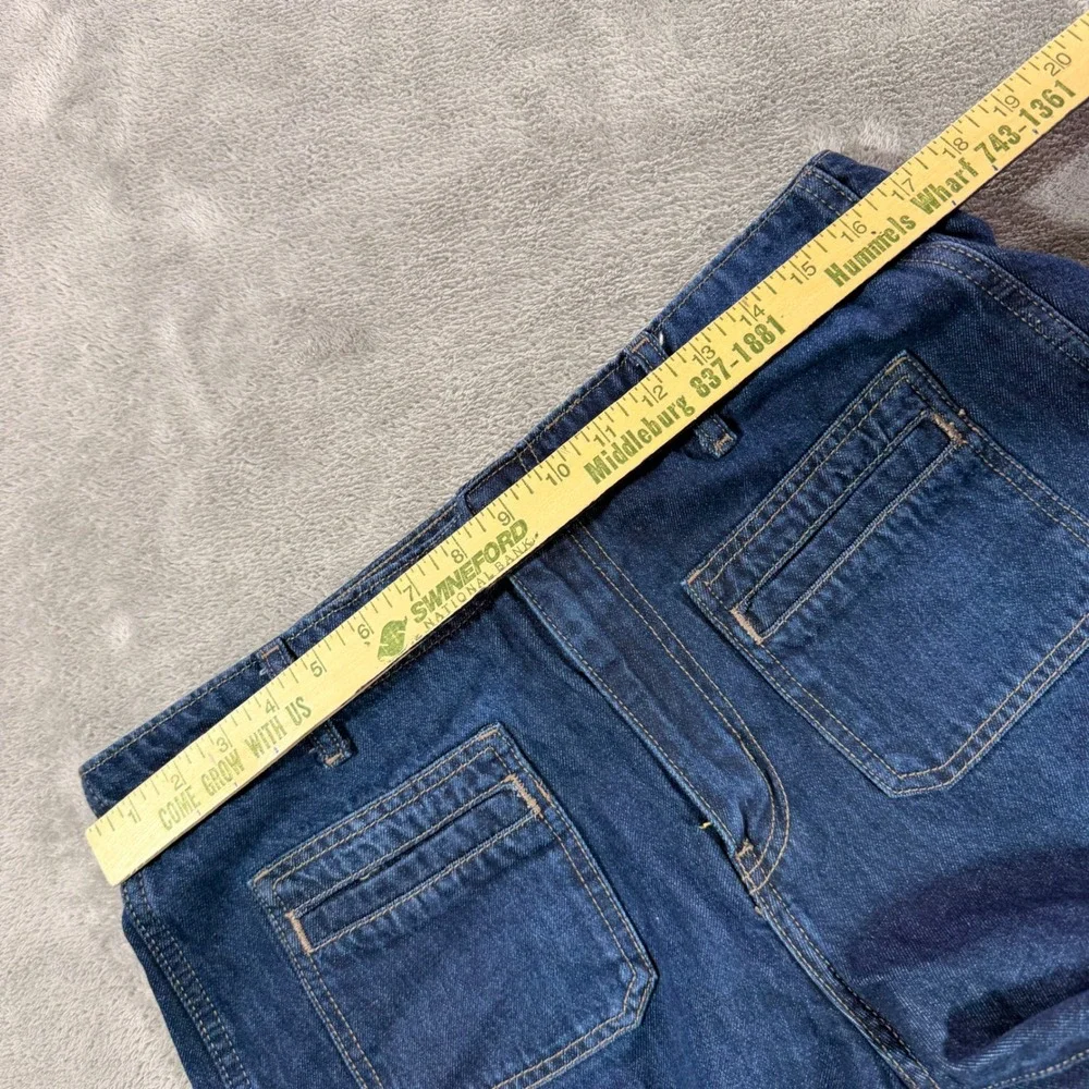 Old Navy Jeans Women 12 Blue High-Rise Baggy Wide Leg Drapey Denim Patch Pocket